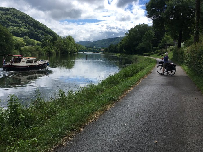 Canal boat on the Doubs River